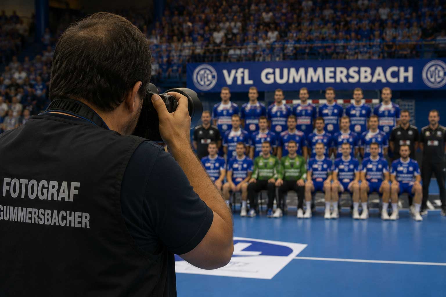 VFL-Gummersbach - ein Fotograf fotografiert die Mannschaft
